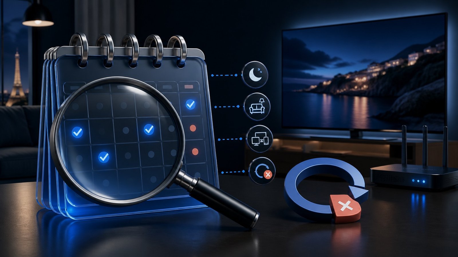 Calendrier de test d’un abonnement IPTV de un mois sur une télévision
