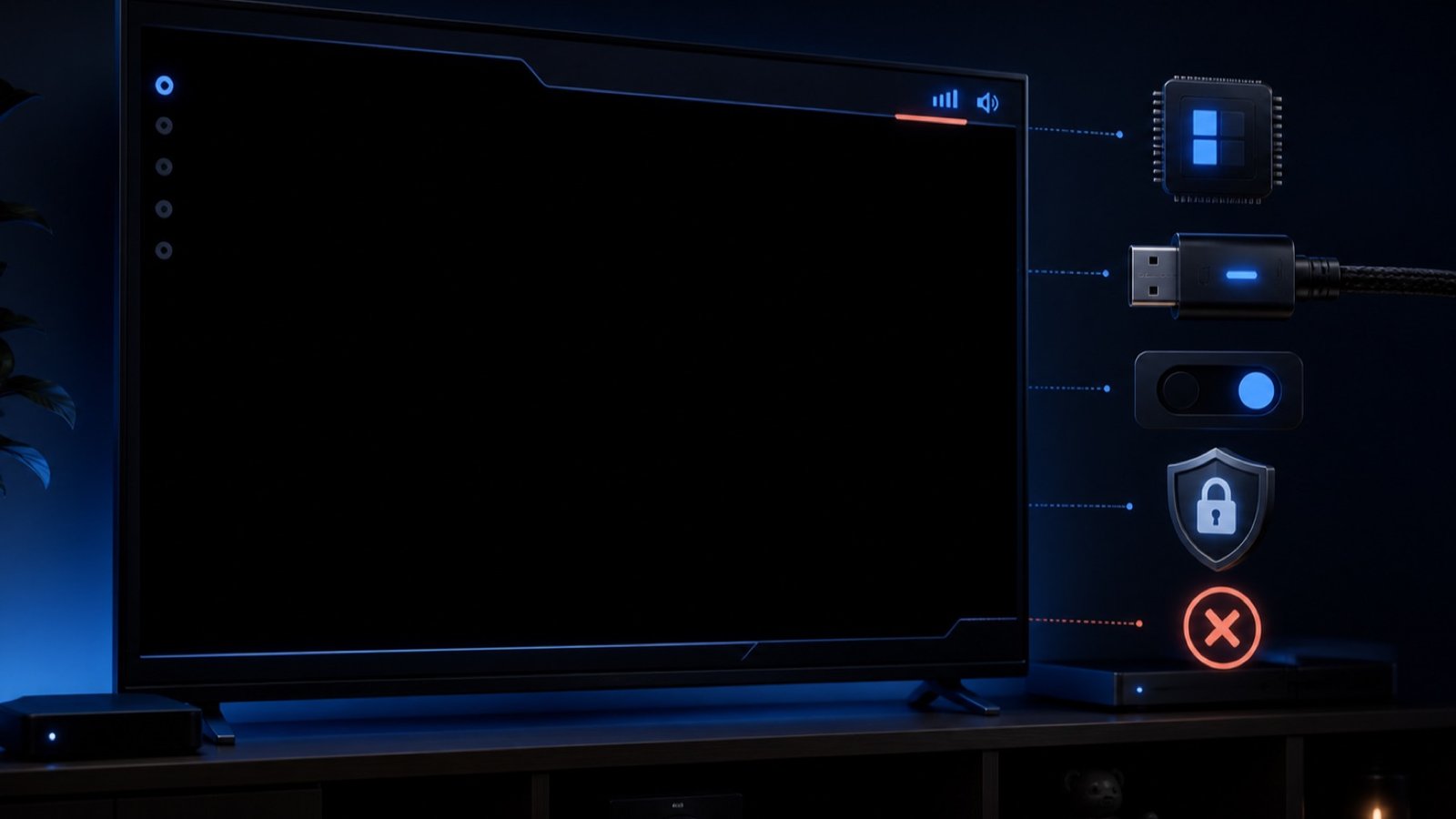 Écran noir IPTV avec vérification du codec, du DRM et du câble HDMI